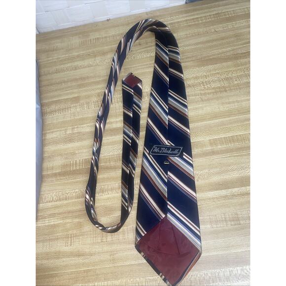 Vintage Mr. Blackwell Men’s Tie 70's 100% Polyester Groovey Design Wide Striped - Picture 5 of 8